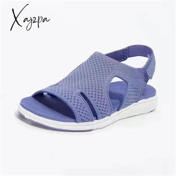 Xajzpa - New Summer Women Sandals Sexy Shoes Crystal Casual Woman Flats Buckle Strap Ladies Fashion
